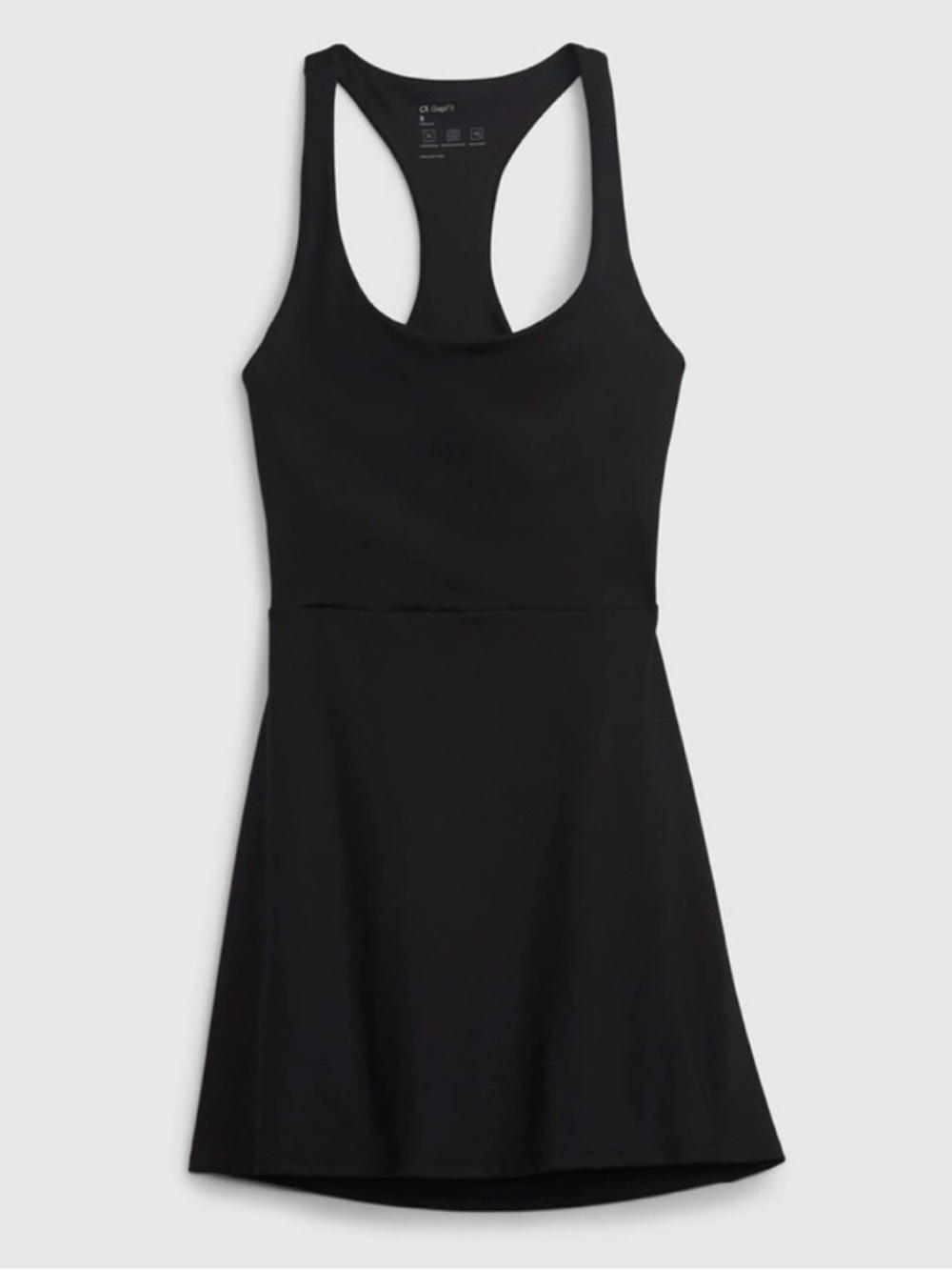 Gap Yoga Black Racerback Fit & Flare Mini Dress